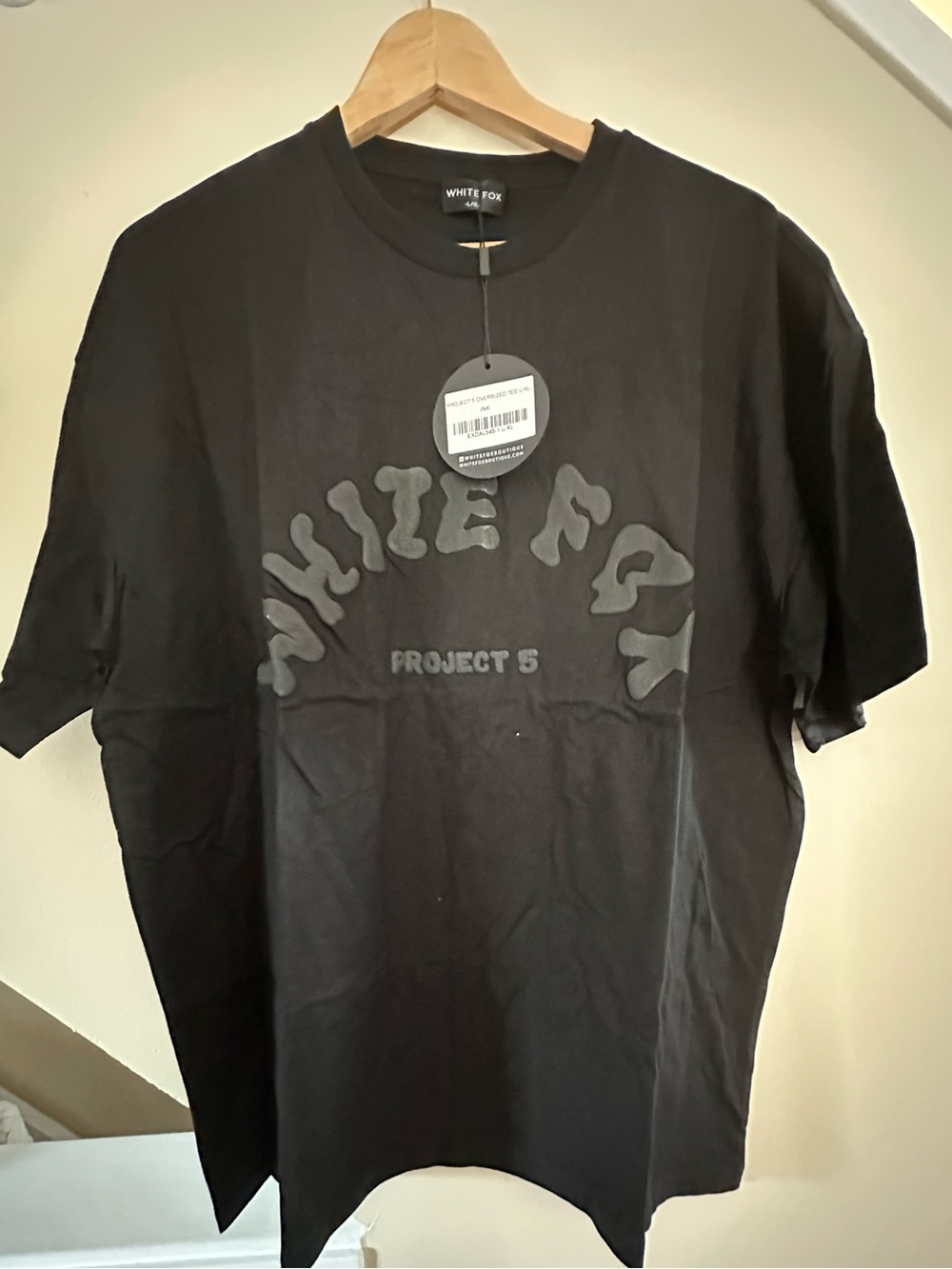White Fox Boutique Black Short Sleeve 'White Fox' Project 5 Tee